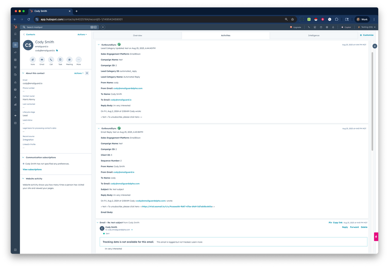 Automated reply detection in EmailBison
