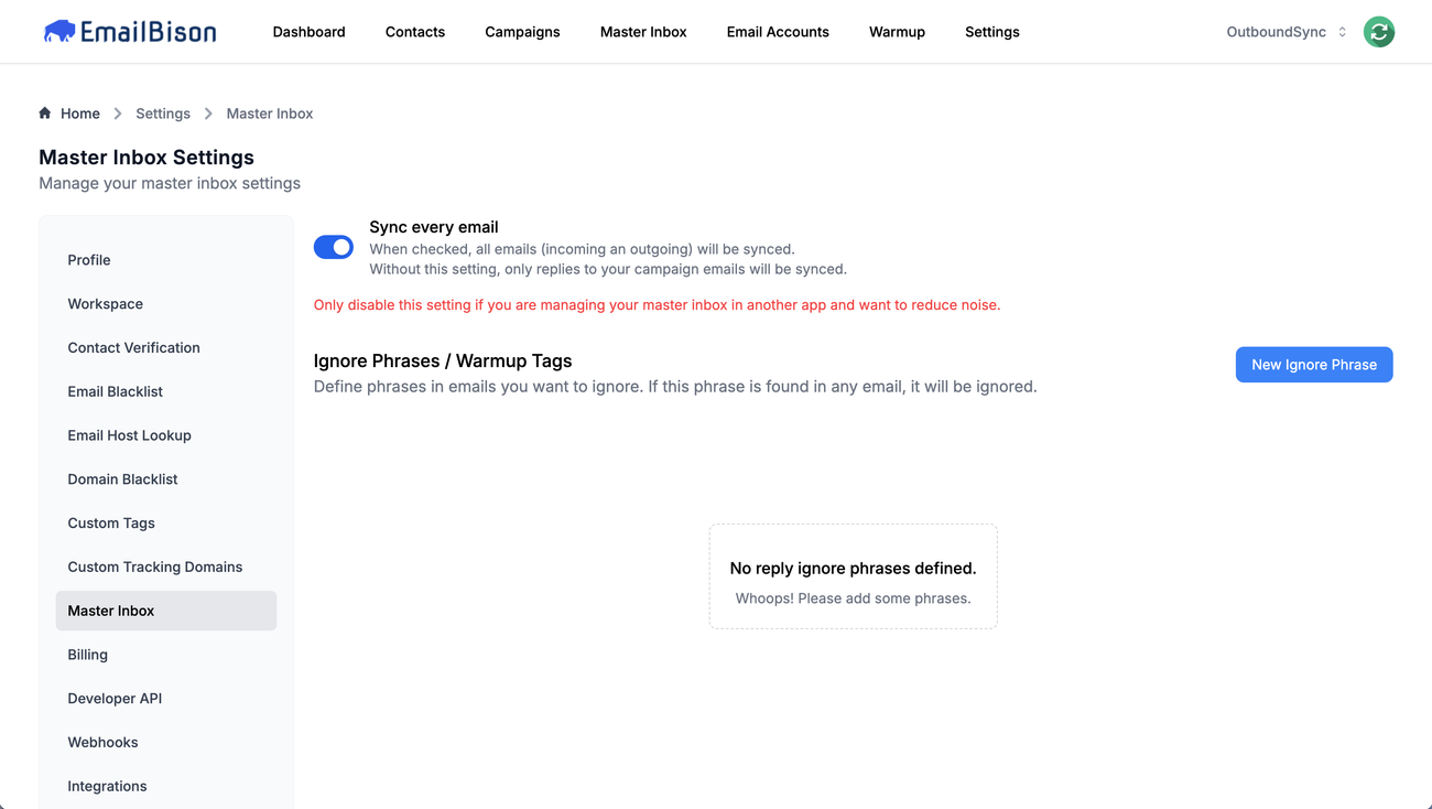How to exclude warmup emails