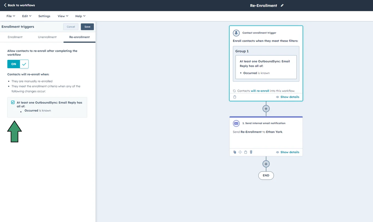 How to re-enroll contacts in workflows