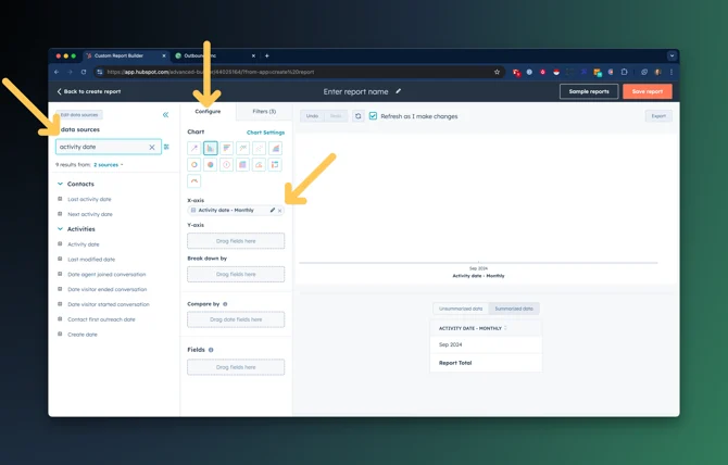 How to create reports on activities