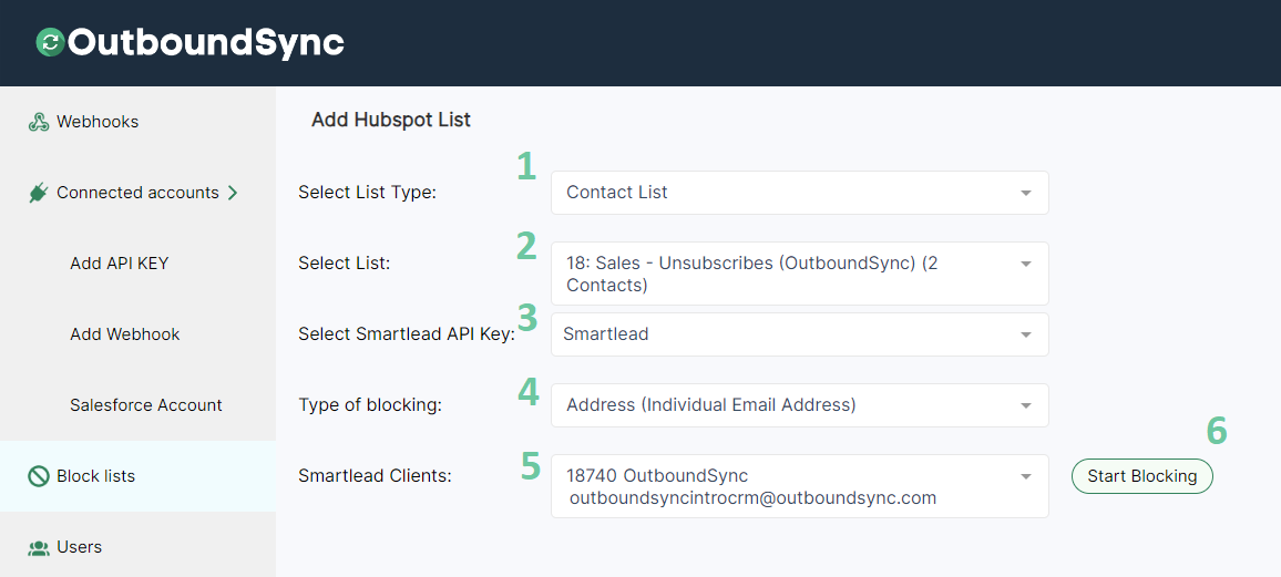Updating block and exclusion lists