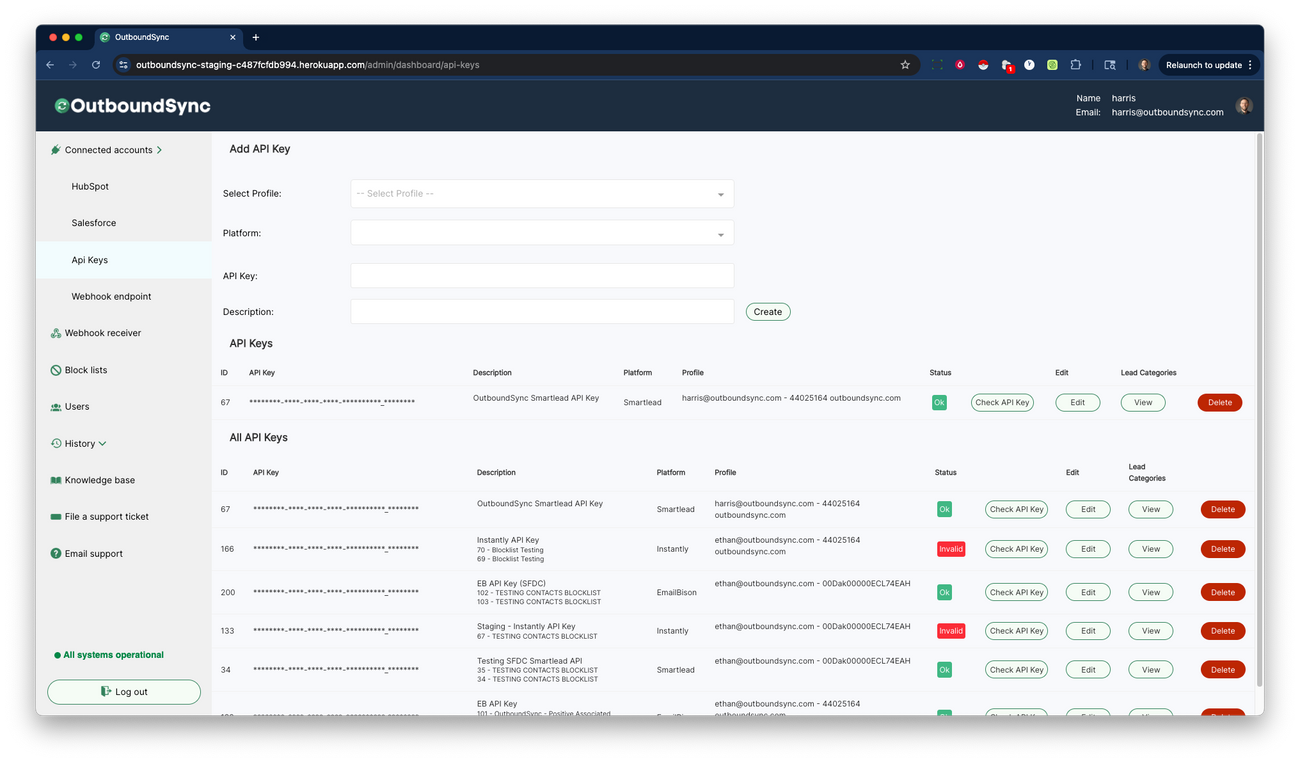 Connect your Instantly API key