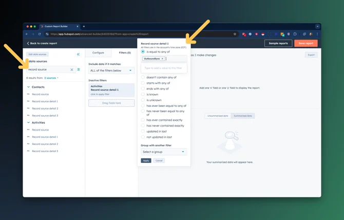 How to create reports on activities