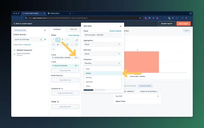How to create reports on activities