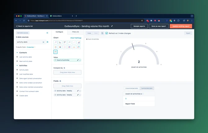 How to create reports on activities