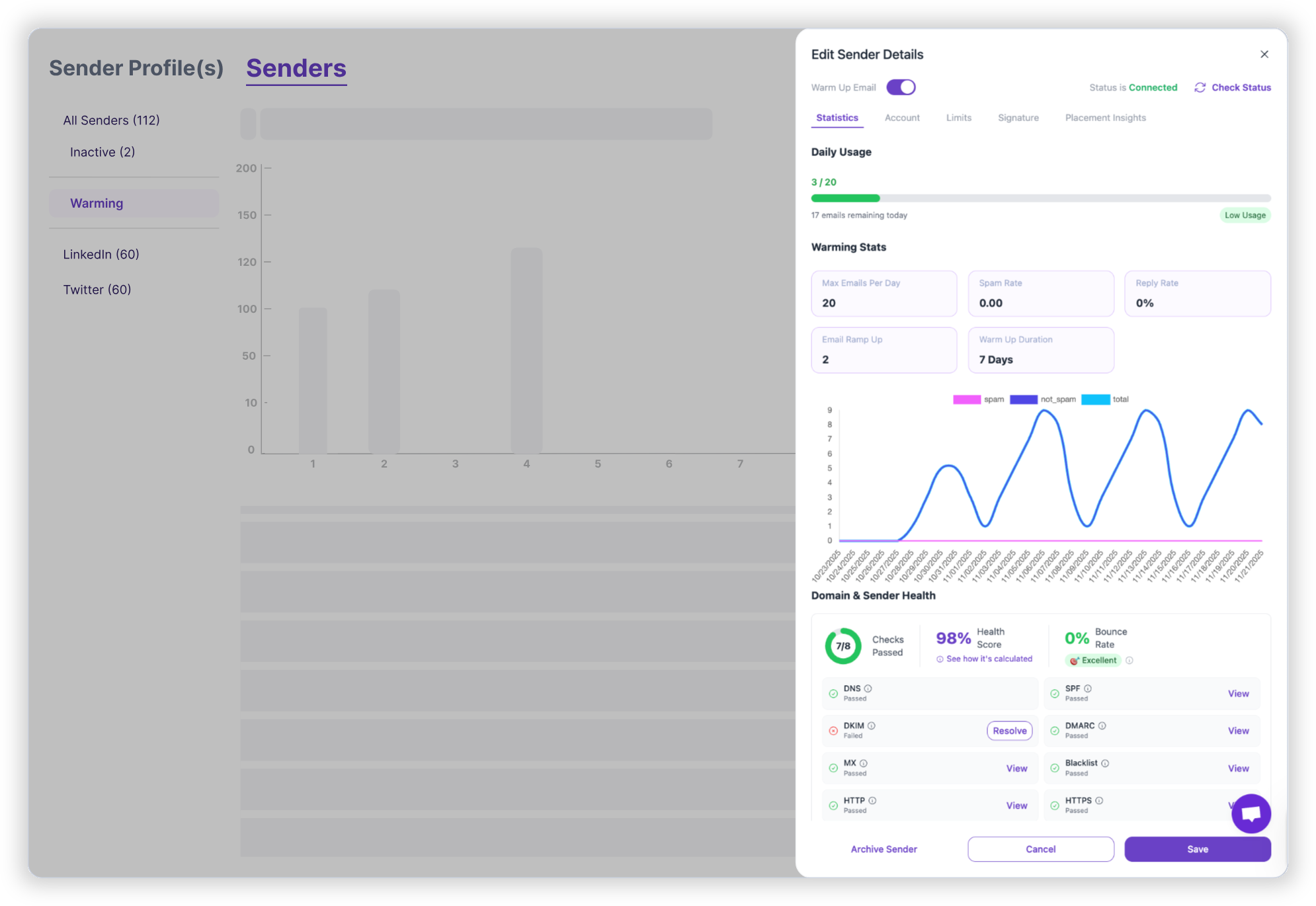 Edit Sender Details in OutboundSync with SuperSend