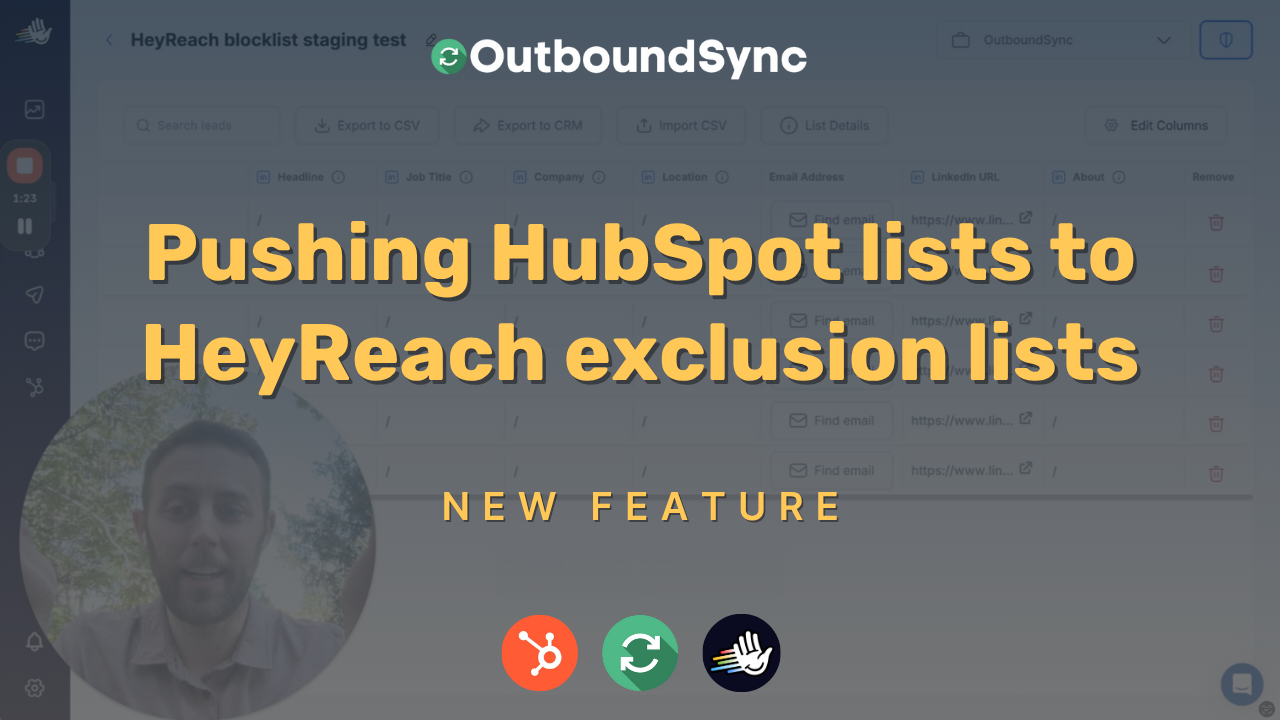 Pushing HubSpot lists to HeyReach exclusion lists