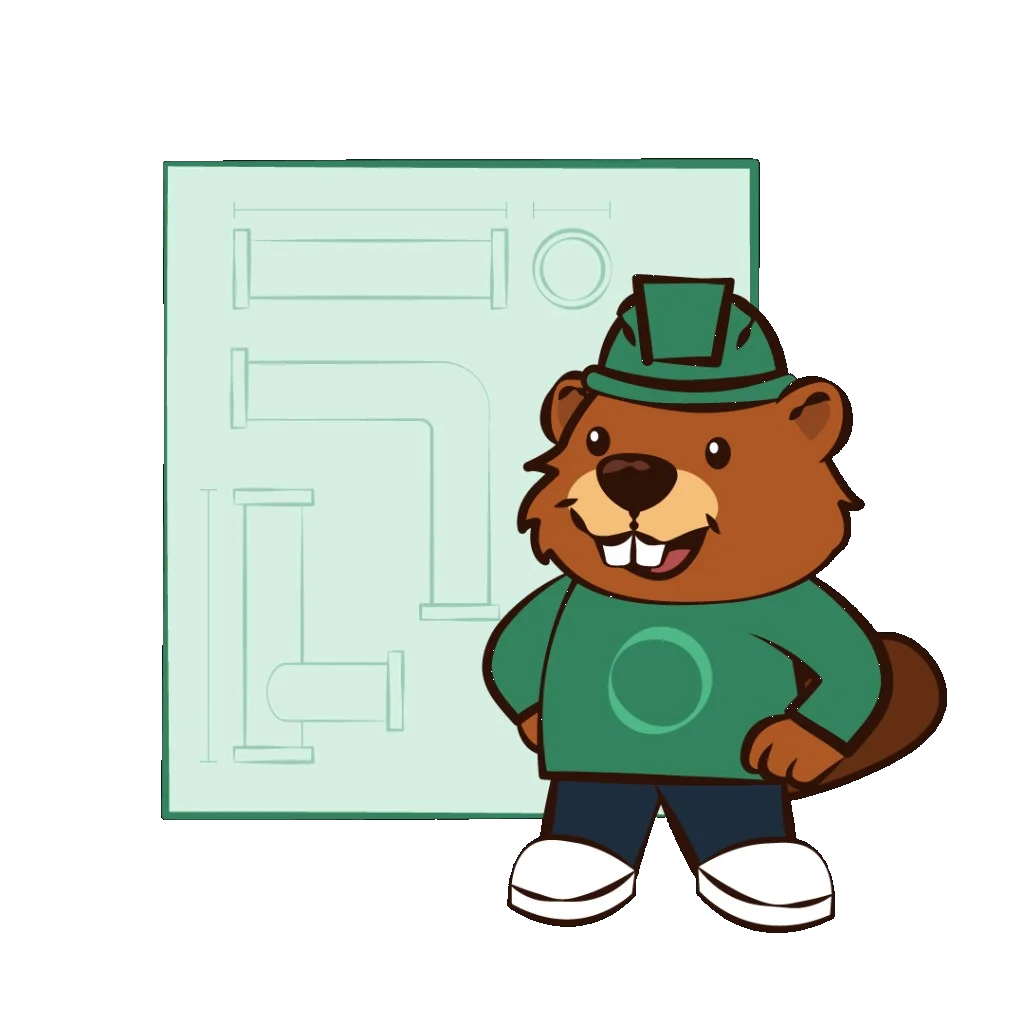 Castor mascot with jury-rig representing custom middleware ownership